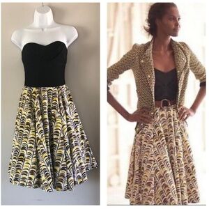 Anthropologie Girls From Savoy Strapless Midi Dress Cotton Sz 2 Special Occasion